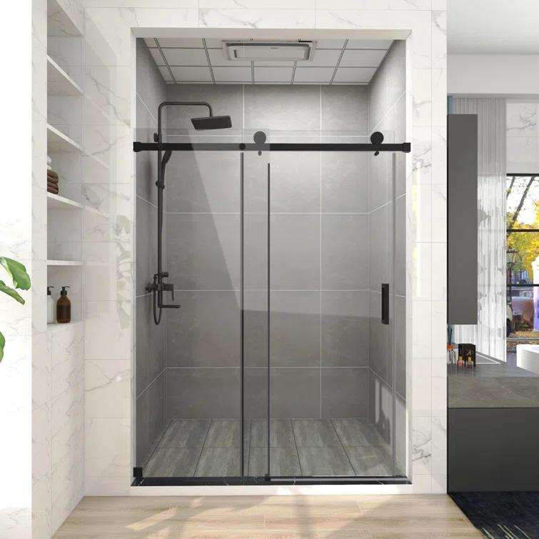 HHK HOME 60'' W 76'' H Frameless Rectangle Shower Enclosure HHKSS05-MB-6076