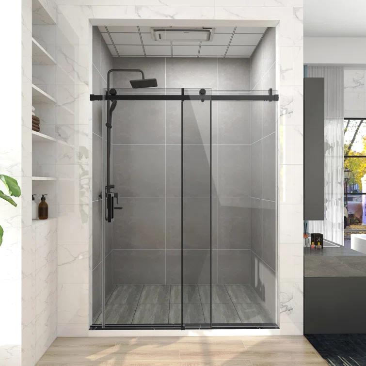 HHK HOME 60'' W 76'' H Frameless Rectangle Shower Enclosure HHKSS05-MB-6076