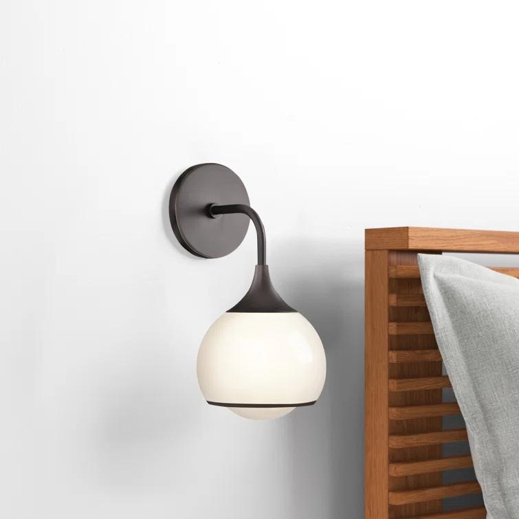 Kegan Single Light Glass Dimmable Armed Sconce