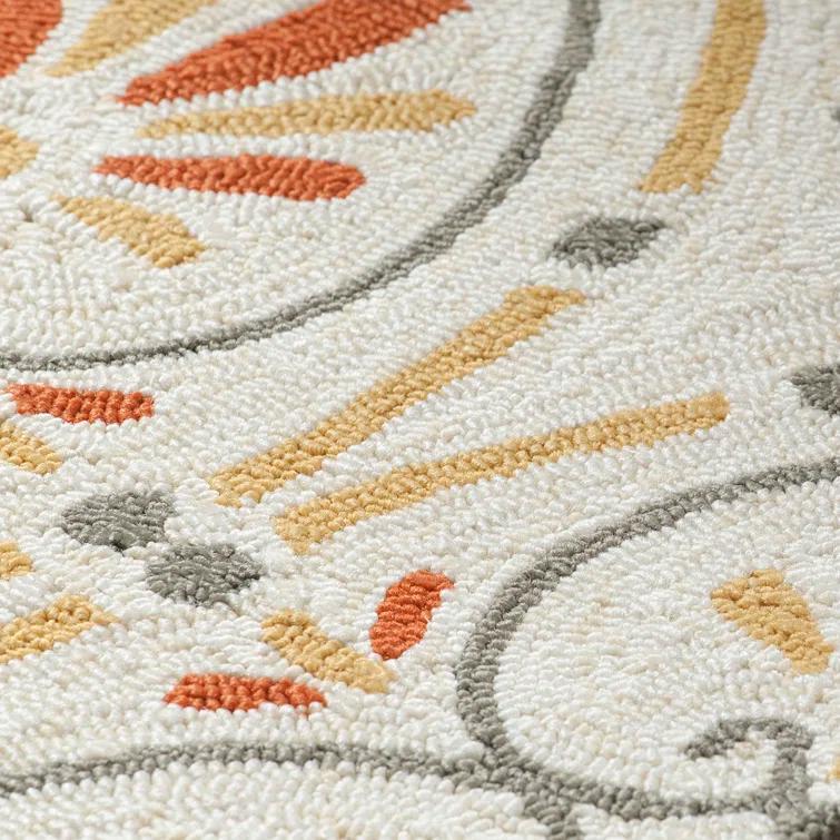 Terra Patterned Cream Area Rug