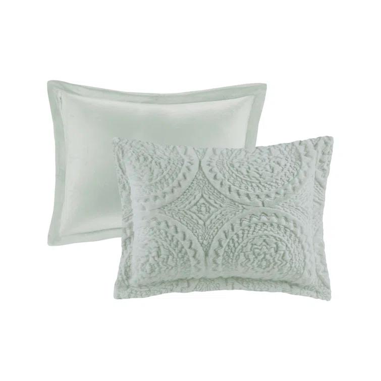 Arya Embroidered Medallion Faux Fur Ultra Plush Comforter Set