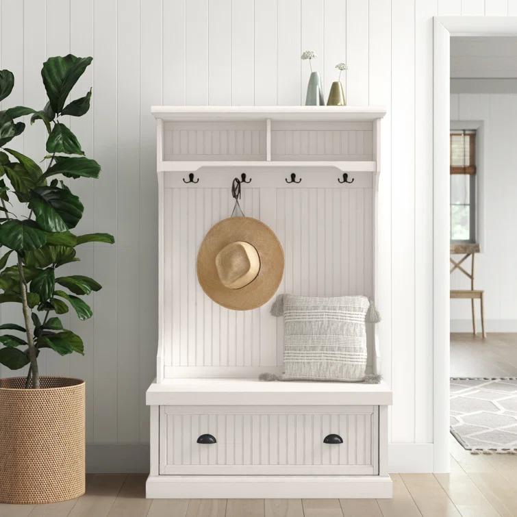 Seaside Hall Tree 40'' Wide with Bench and Shoe Storage