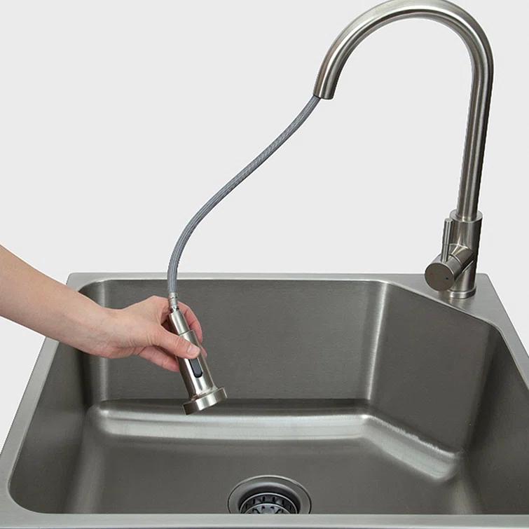 All-In-One 24.1" L x 21.3" W Free Standing Laundry Sink with Faucet
