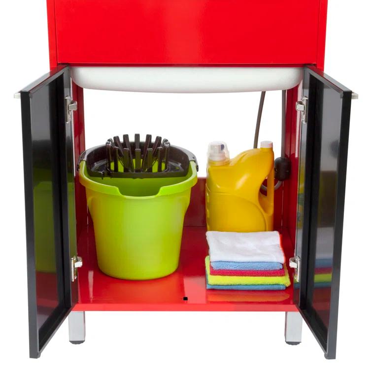 All-In-One 24.1" L x 21.3" W Free Standing Laundry Sink with Faucet