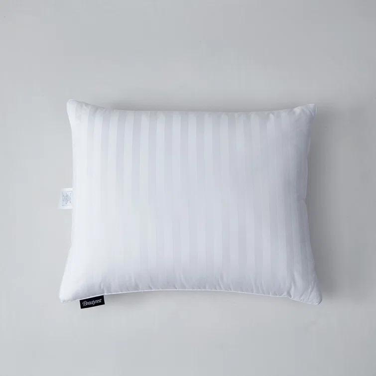 Beautyrest Beautyrest Damask Strip US Grown Cotton Softy-Around Goose Feather/Down Pillow (2PK) - Medium Firm (Set of 2)