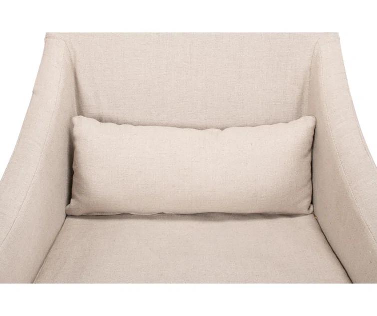 Transitional Beige Skirted Arm Chair with Matching Kidney Pillow
