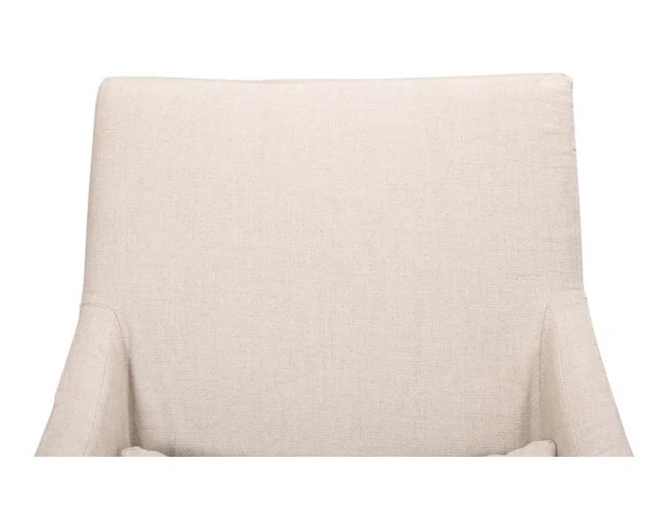 Transitional Beige Skirted Arm Chair with Matching Kidney Pillow