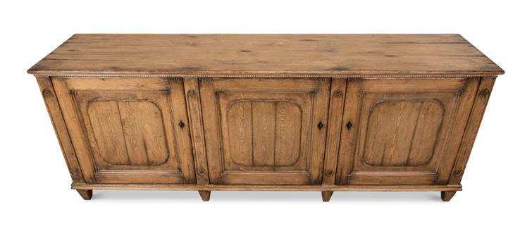Montier Traditional Brown Pine 87'' Sideboard with Shaped Legs