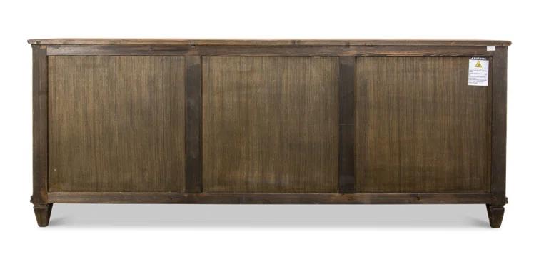 Montier Traditional Brown Pine 87'' Sideboard with Shaped Legs