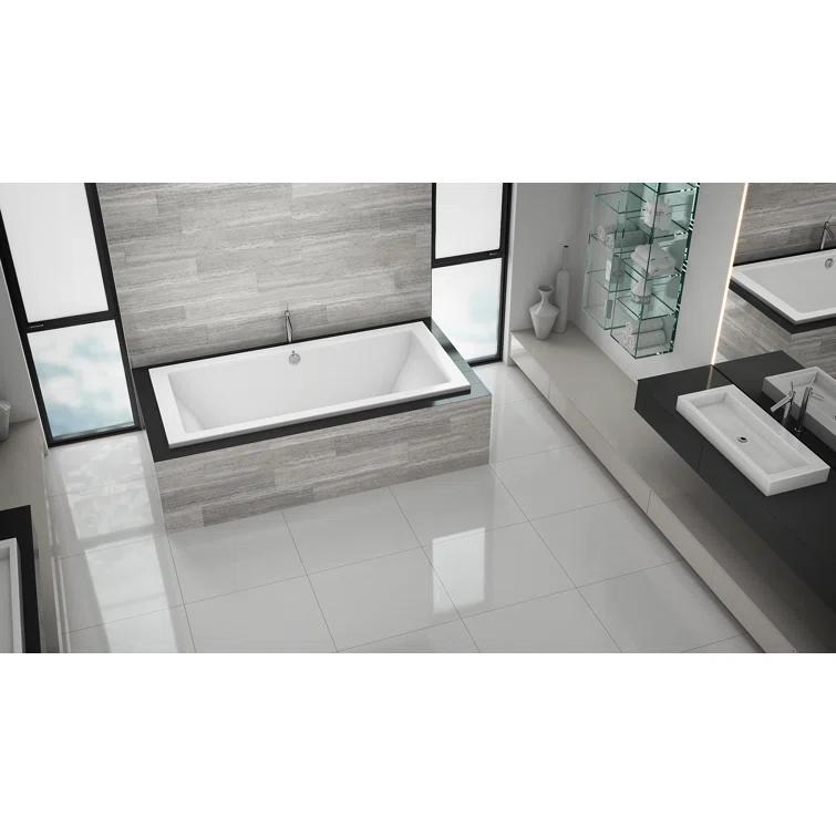 Naples 72" x 36" Drop In Soaking Acrylic Bathtub
