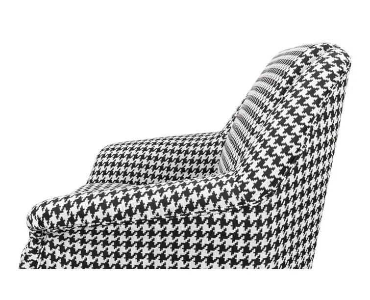 Ziegfeld 32'' Black Linen and Gold-Tone Modern Armchair