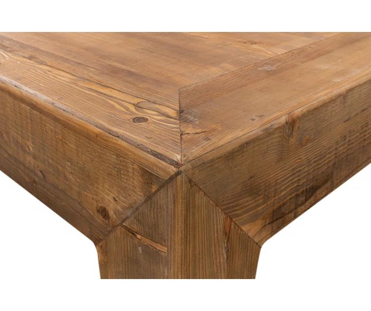 Transitional Chinese-Inspired Square Coffee Table in Reclaimed Pine