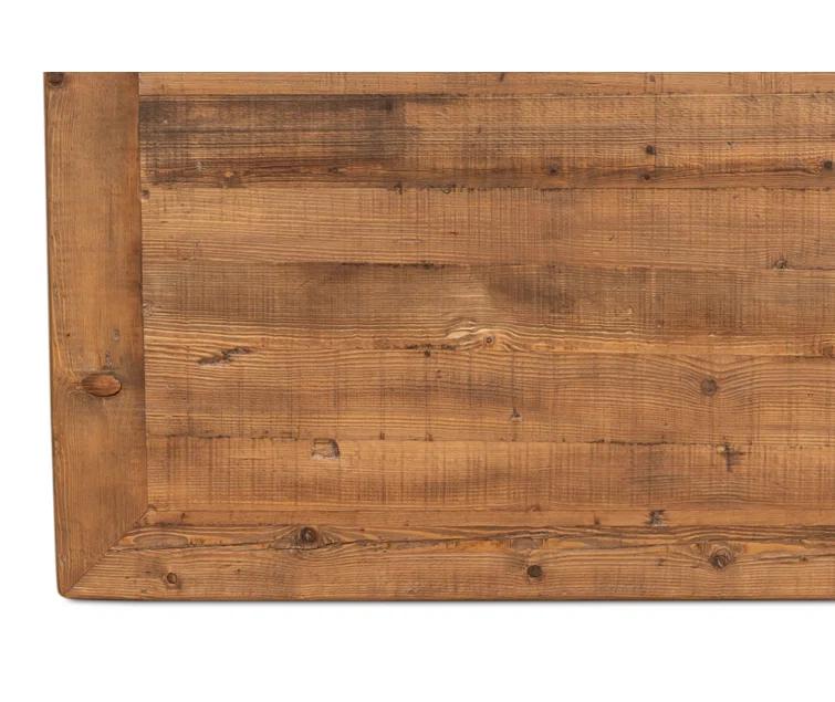 Transitional Chinese-Inspired Square Coffee Table in Reclaimed Pine