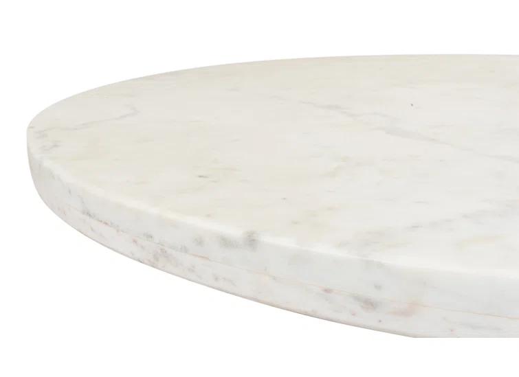 Haviland Round Marble Top Metal Base Dining Table