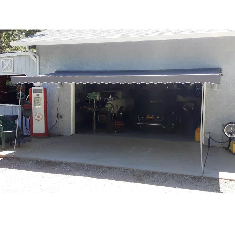 Motorized Retractable White Frame Patio Awning