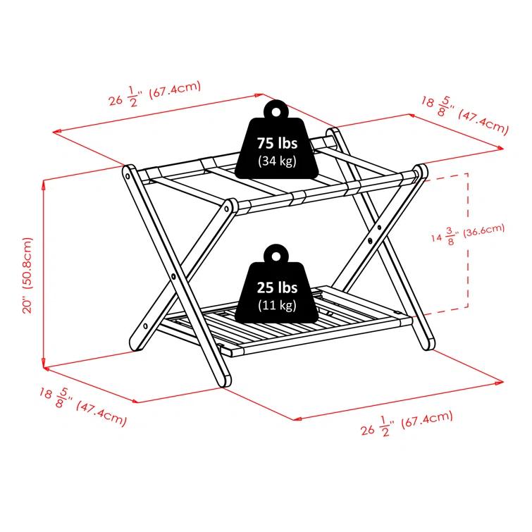 Folding Wood Luggage Rack