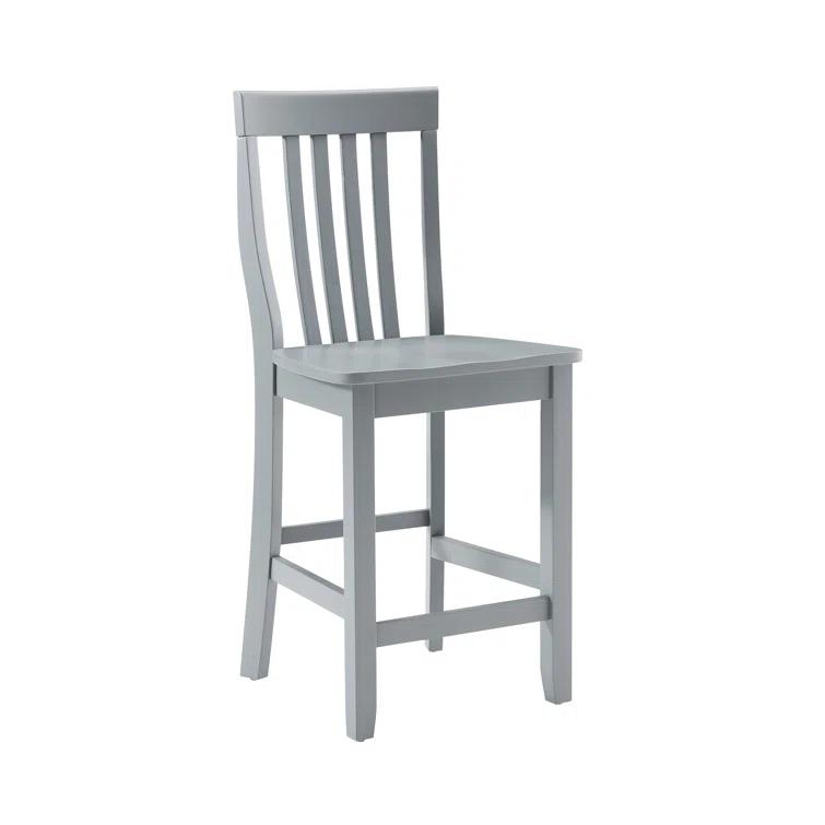 Set of 2 24" School House Counter Height Barstools, Solid Hardwood, Footrest - Crosley