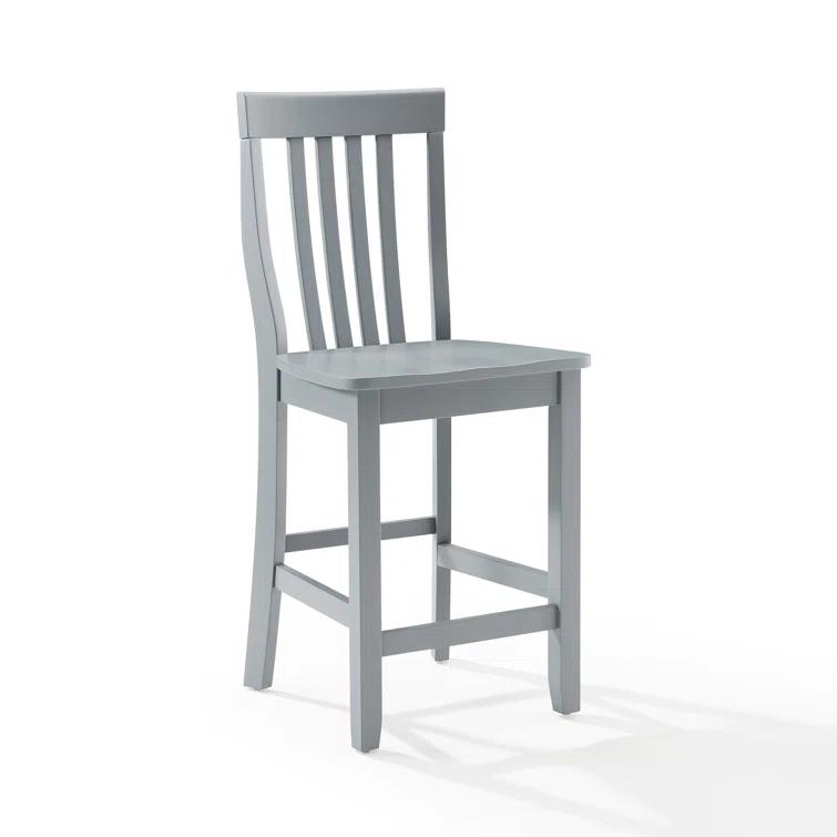 Set of 2 24" School House Counter Height Barstools, Solid Hardwood, Footrest - Crosley