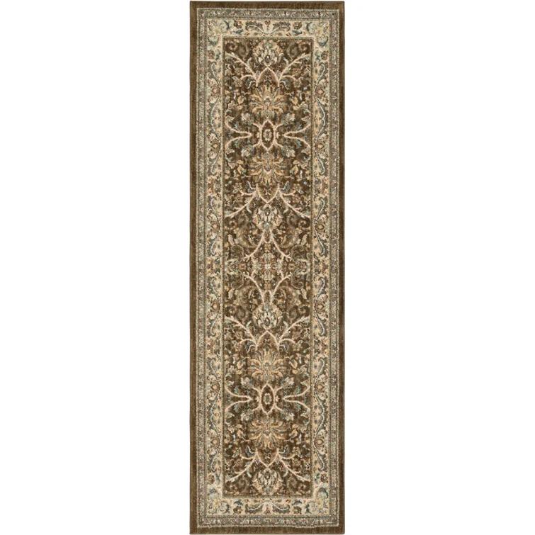 Euphoria Brown/Beige Traditional Floral Area Rug