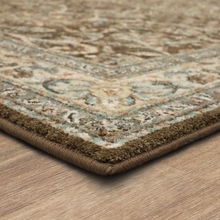 Euphoria Brown/Beige Traditional Floral Area Rug
