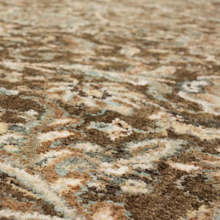 Euphoria Brown/Beige Traditional Floral Area Rug