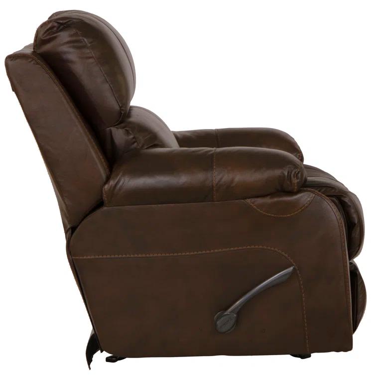 Akylah 42" Wide Leather Match Rocker Standard Recliner