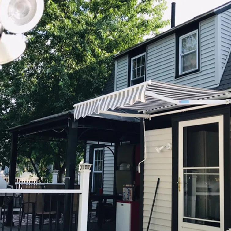 ALEKO ALEKO Motorized Retractable Outdoor Awning with White Frame