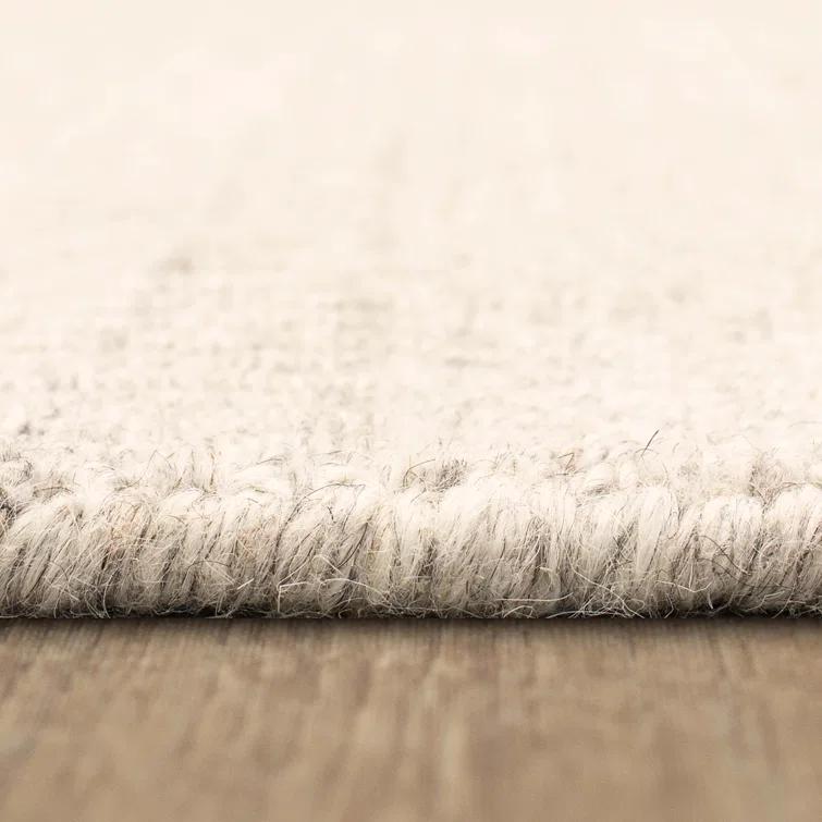 Handwoven Wool Beige Area Rug
