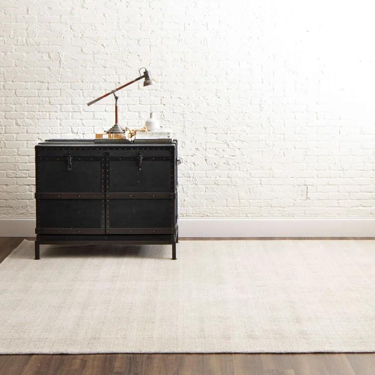 Handwoven Wool Beige Area Rug