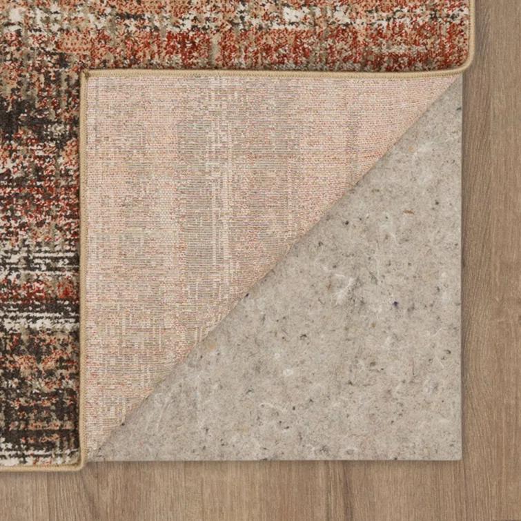 Abstract Coral/Gray Area Rug