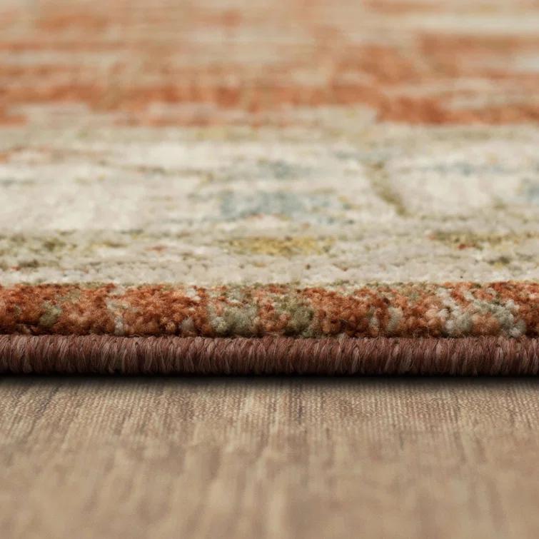 Iznik Oriental Gray/Brown Woven Area Rug