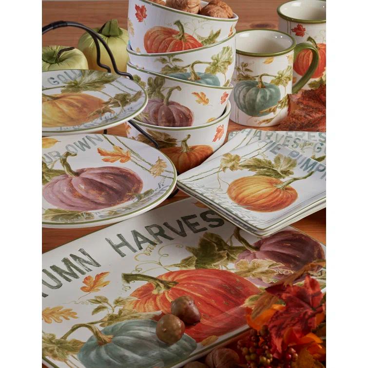Certified International Autumn Harvest Set Of 4 Dessert Plate