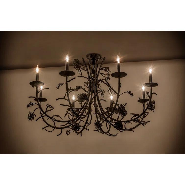 Chestnut Pinecone 8-Light Rustic Metal Chandelier
