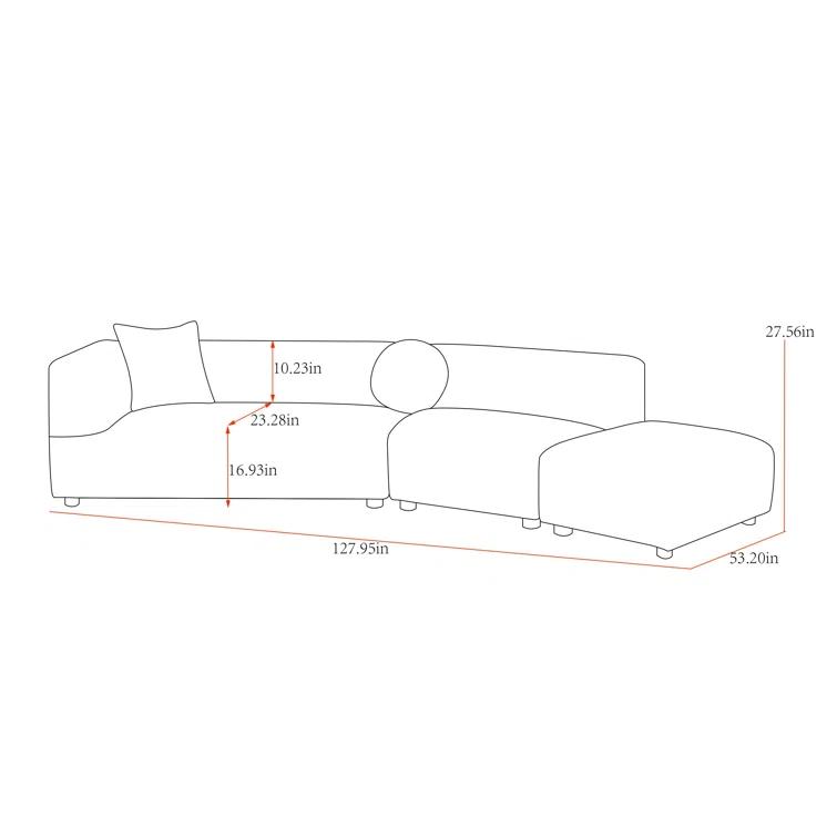 Portfino 127.9'' Upholstered Sofa