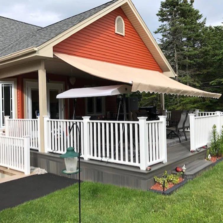 ALEKO Motorized Retractable Outdoor Awning with White Frame