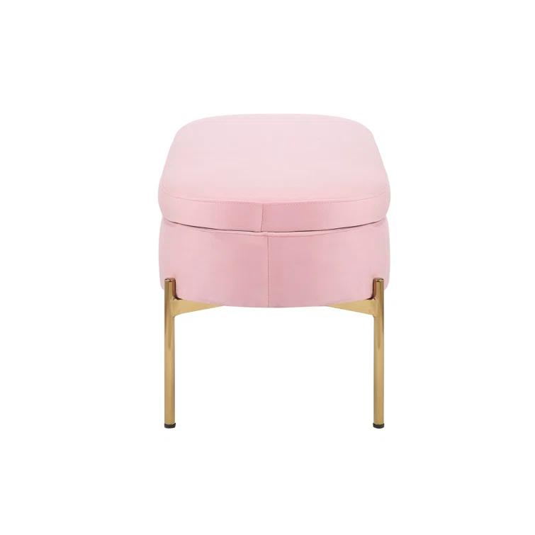 Velvet Upholstered Storage Bench