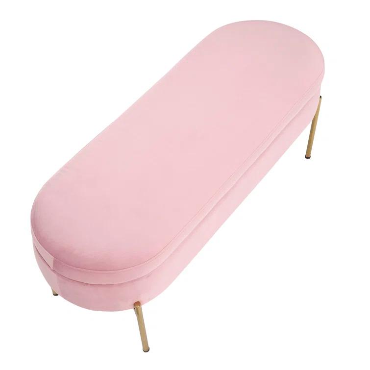 Velvet Upholstered Storage Bench