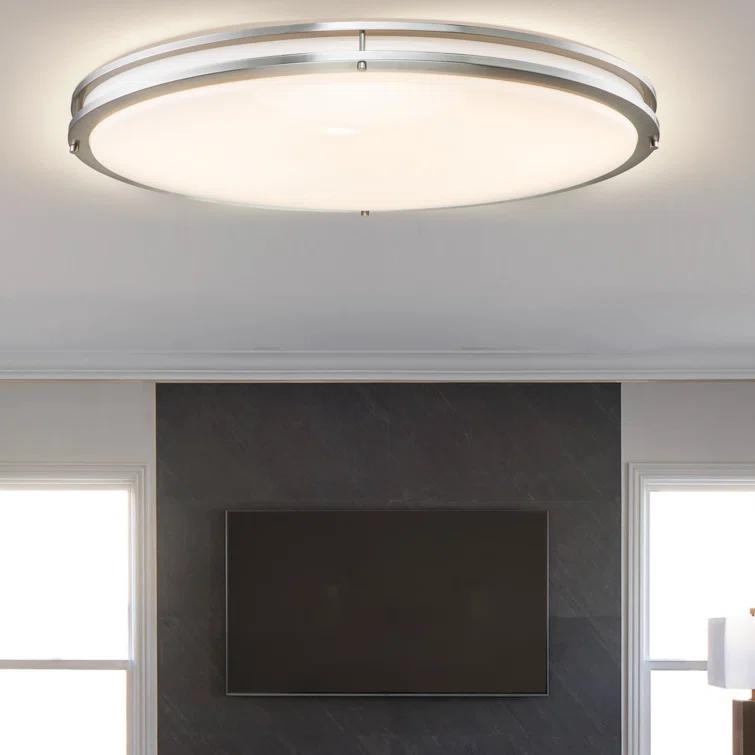 Kohlera 32.5"W Brushed Nickel Dimmable 3000K LED Oval Flush Mount