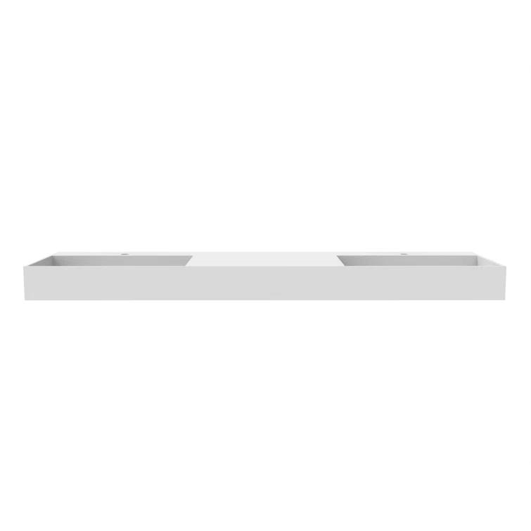 Juniper 72" Rectangular Modern Wall-Mounted Bathroom Sink with Concealed Drain Plate