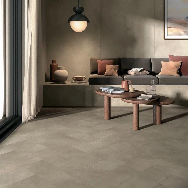 Ryx 15.74 in. x 31.49 in. Matte Porcelain Concrete Look Floor and Wall Tile (13.77 Sq. Ft. / Case)