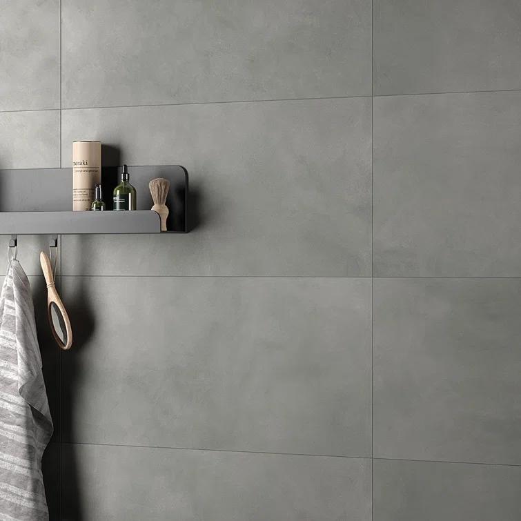 Bond Tile Ryx 15.74 in. x 31.49 in. Matte Porcelain Concrete Look Floor and Wall Tile (13.77 Sq. Ft. / Case)