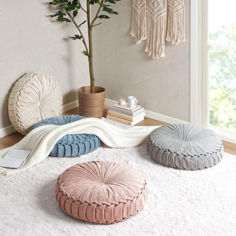 Intelligent Design Loretta Poly Chenille Round Floor Pillow Cushion