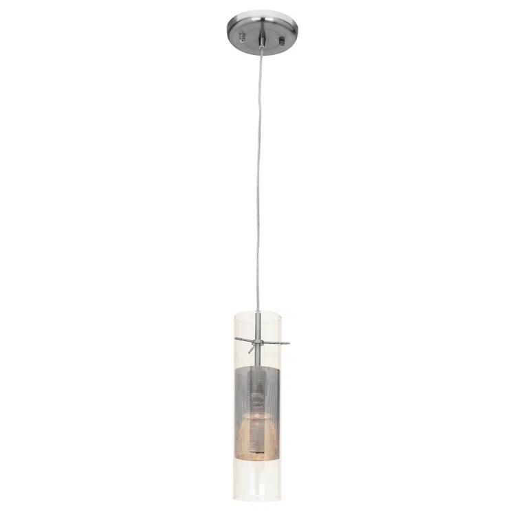 1 - Light Brushed Steel Single Pendant