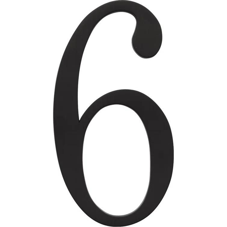 Barton Barton 6-Inch Floating Mount Steel House Number for Address Sign (Black)