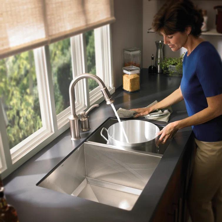 Prep 1600 Series Stainless Steel Undermount 34" x 20" Double Bowl Kitchen Sink