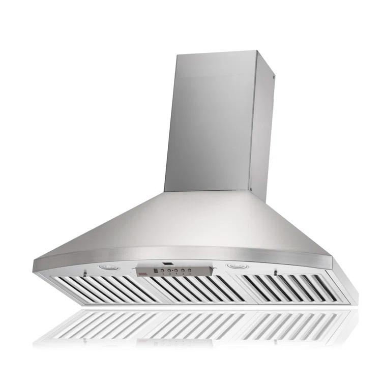 Kobe Range Hoods 36" Stainless Steel 800 CFM Ducted (Vented) Wall Range Hood with Baffle Filter