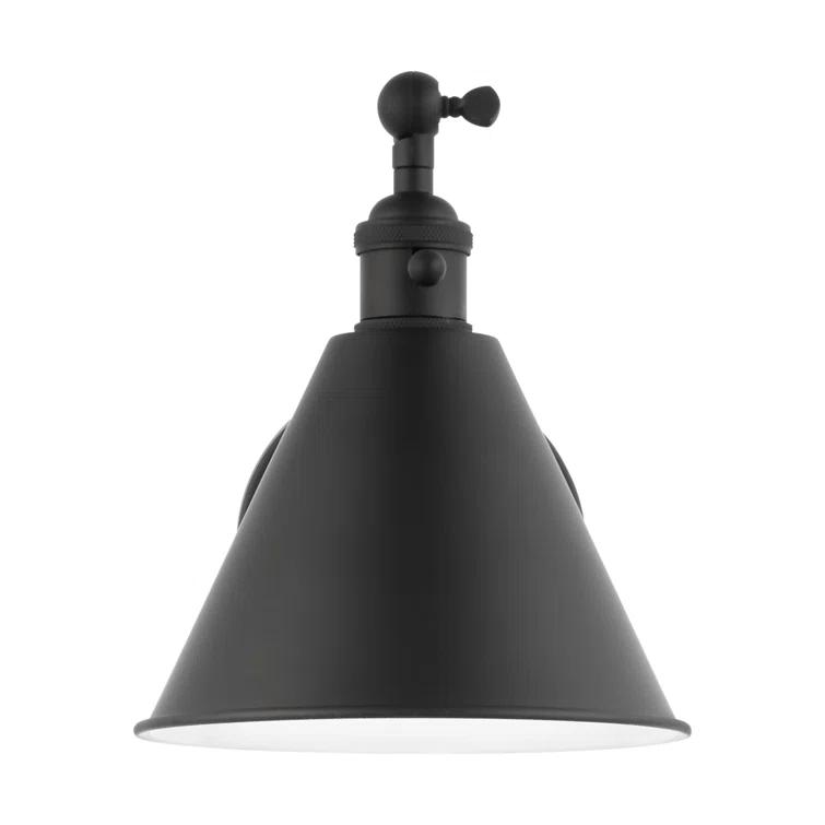 Salem 1-Light Midnight Black Wall Sconce with Midnight Black Metal Shade