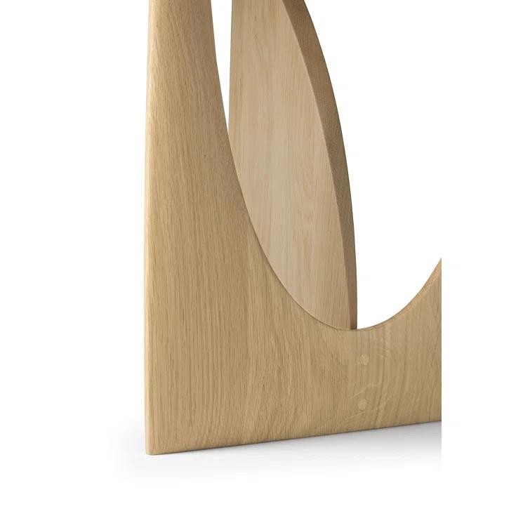 Natural Oak Geometric Round Wood End Table