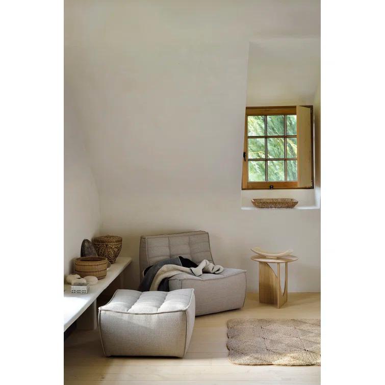 Natural Oak Geometric Round Wood End Table