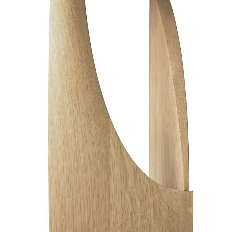 Natural Oak Geometric Round Wood End Table